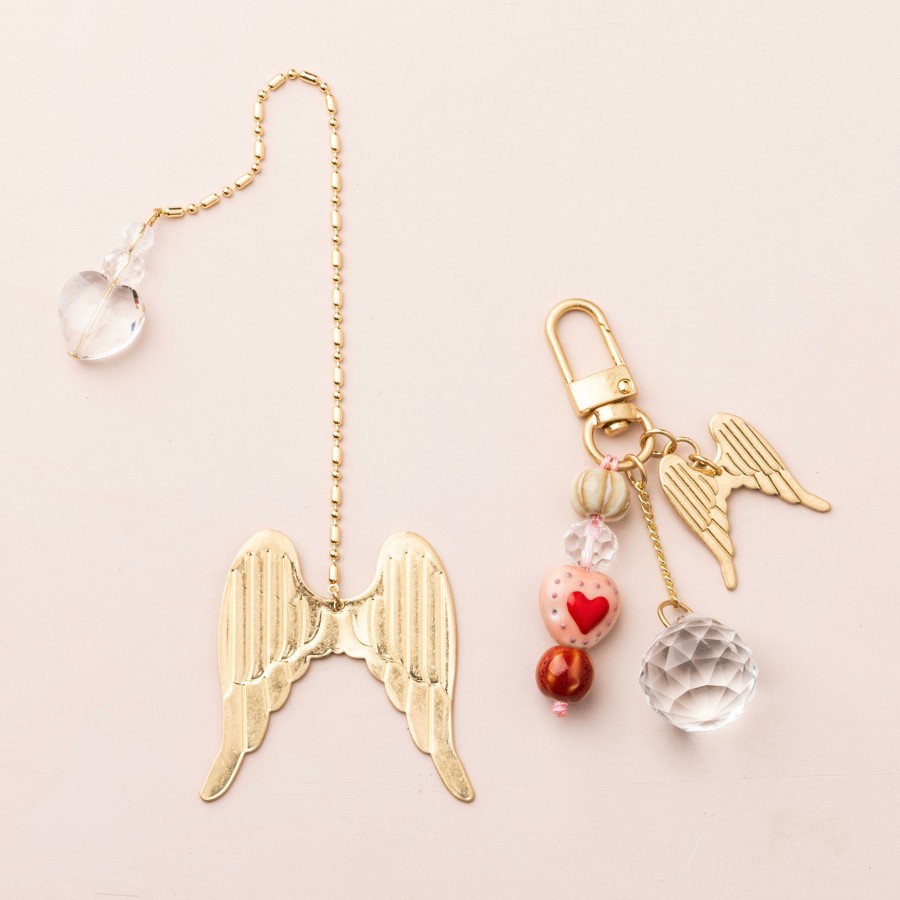 BK001-Product_MAIN Bookmark & Keychain Set - Angel Wings - Imagen 1