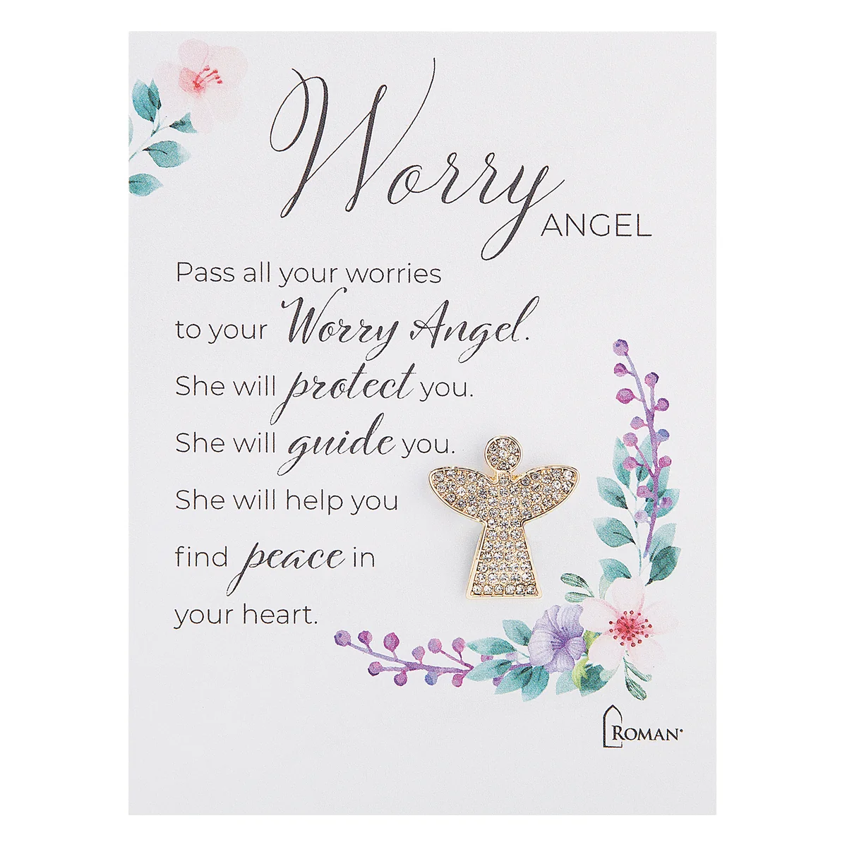 GOLDComforting Worry Angel Pin Comforting Worry Angel Pin-Gold - Imagen 1