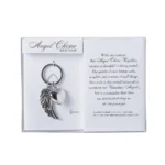 Silver Tone Guardian Angel Wing Keychain