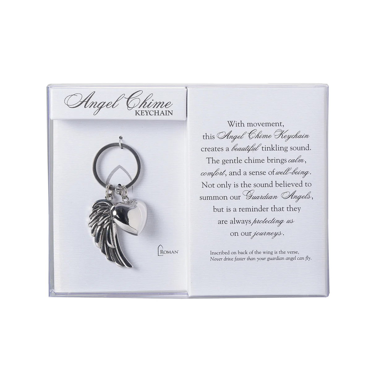 Silver-Tone Guardian Angel Wing Keychain Silver Tone Guardian Angel Wing Keychain - Imagen 1