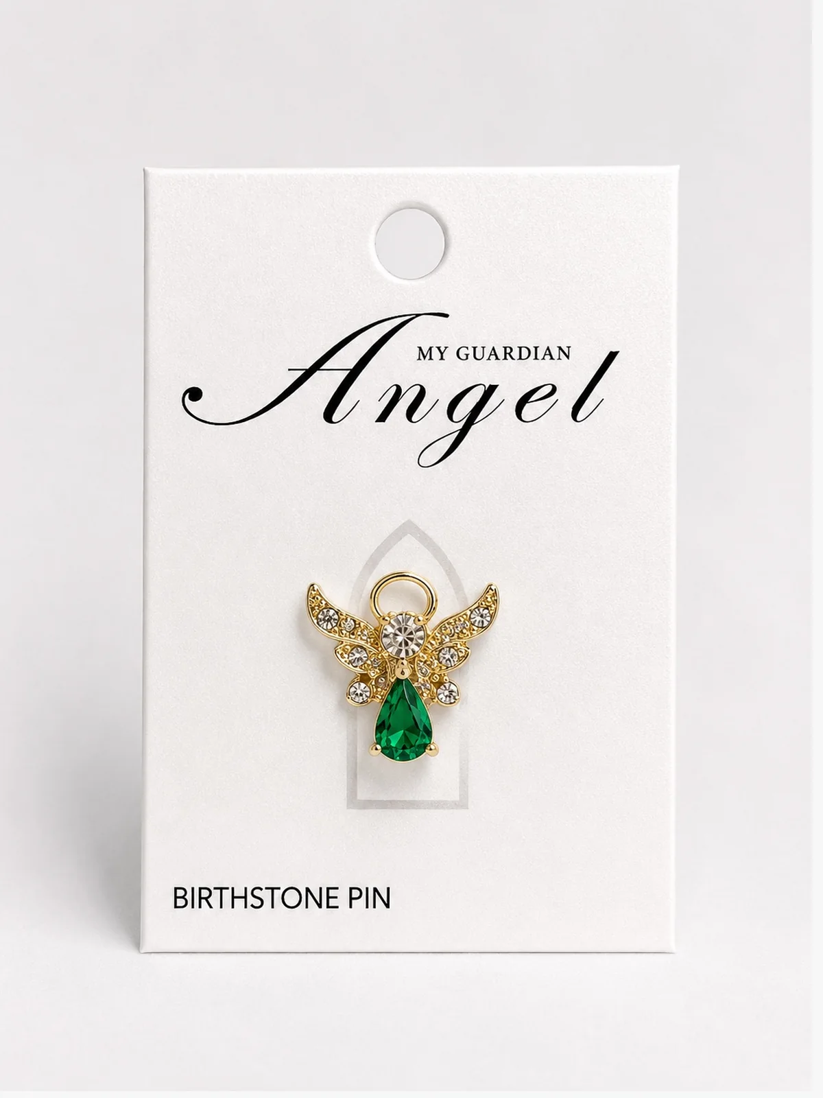 04-angel-verde-esmeralda Angel Birthstone Pin: Mayo - Imagen 1