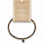 Tiger's Eye Faceted Stone & Charm Bracelet 925