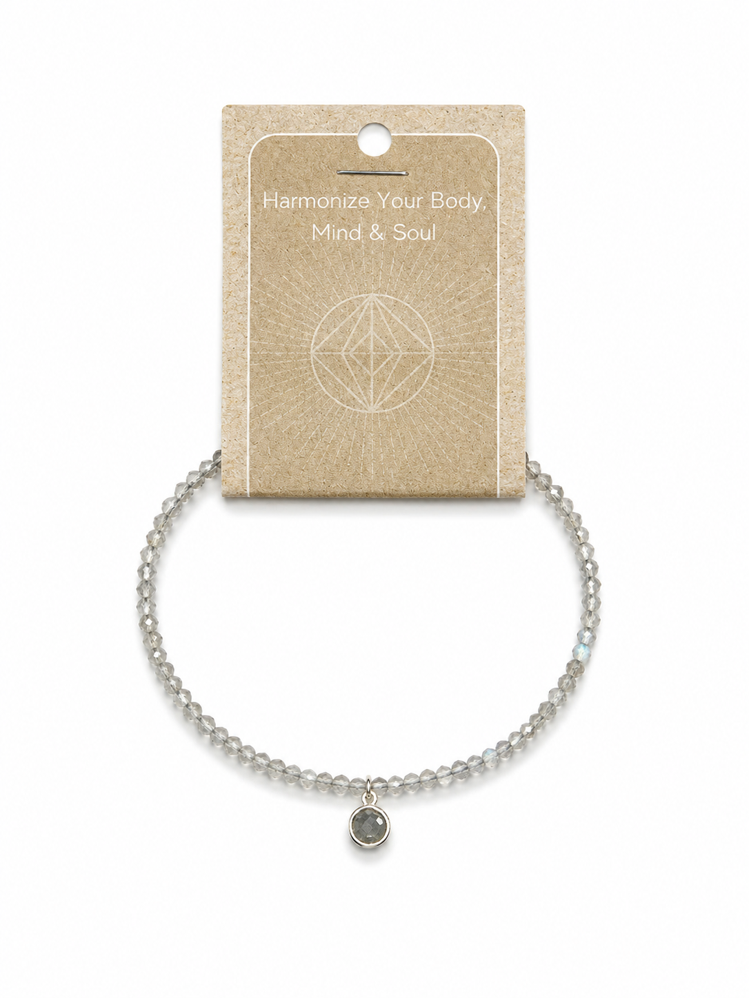 4EE3B06F-A315-43E4-A82E-075E8BAC03A8 Moonstone Faceted Stone & Charm Bracelet 925 - Imagen 1