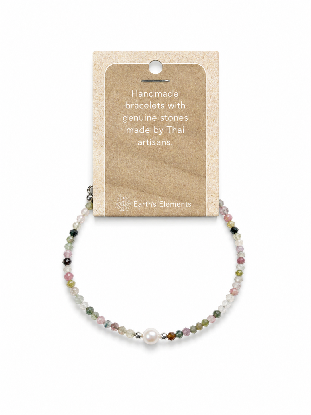7FAE6099-3B34-4E14-B70F-CEBDC2508855 Tourmaline Faceted Stone & Pearl Collection Bracelet - Imagen 1