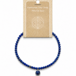 Lapis Lazuli Faceted Stone & Charm Bracelet 925