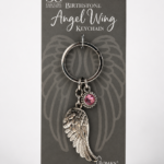 Llavero Ala de Ángel con Piedra de Nacimiento de Octubre