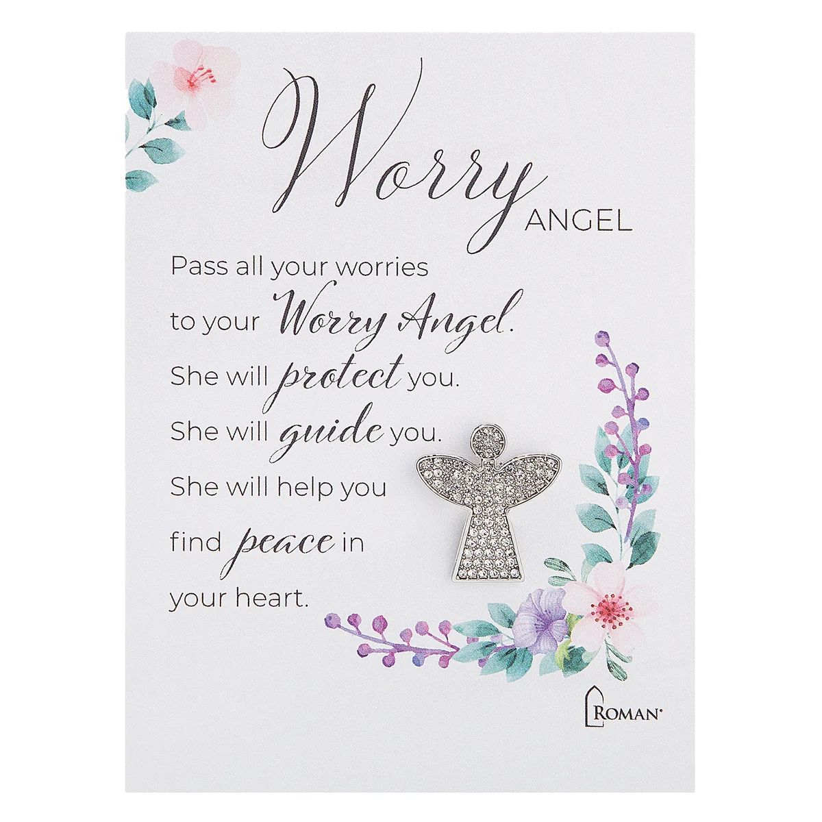SILVERComforting Worry Angel Pin Comforting Worry Angel Pin-Silver - Imagen 1