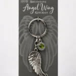 Llavero Ala de Ángel con Piedra de Nacimiento de Agosto
