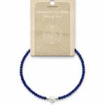 Lapis Lazuli Faceted Stone & Pearl Collection Bracelet