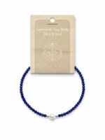 Lapis Lazuli Faceted Stone & Pearl Collection Bracelet